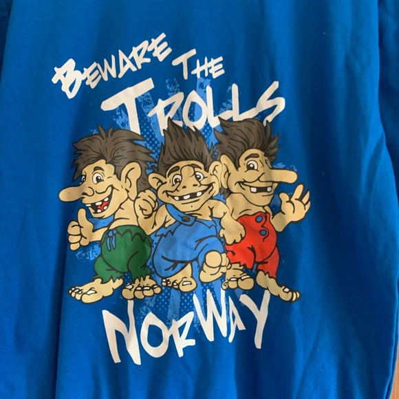 Lot of two Norway T-Shirts, Kids size 6-8, Brand New, with tags Trolls & Moose - Picture 6 of 8